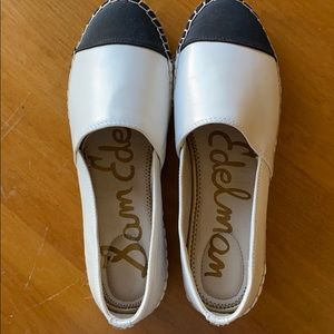 Sam Edelman white and black espadrilles